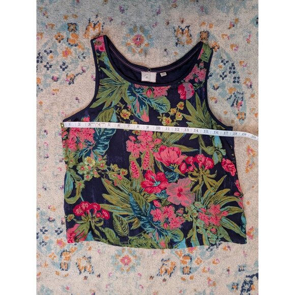 Anthropologie Postmark Lillie Floral Front Navy Back Tank OB539727 - S‎ - Picture 6 of 10